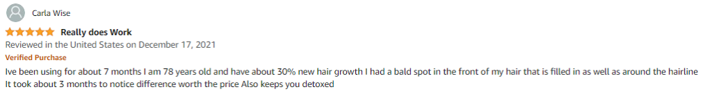 Amazon Review of Hairfortin