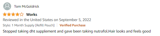 Amazon Review of Nutrafol