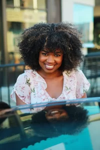 African American woman with beautiful hair